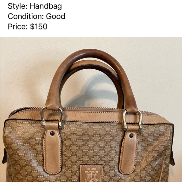 Celine Other - Celine Brown Designer Bag with Elegant Leather Trim